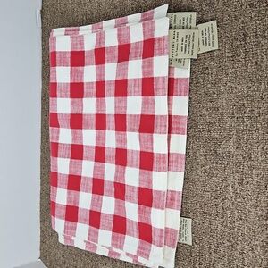 Pottery Barn Red Checkerboard Placemats Lot of 7 Sz 14x20 100% Cotton